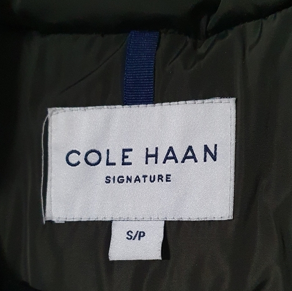 COLE‎ HAAN Signature Bib Insert Down & Feather Fill Coat Green Women's Size S/P - Picture 10 of 12